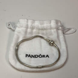Designer Pandora S925 ALE Sterling Silver Snake Chain Charm Bracelet w/ Bag