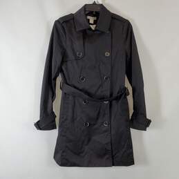 H&M Women's Black Trench Coat SZ 4 NWT