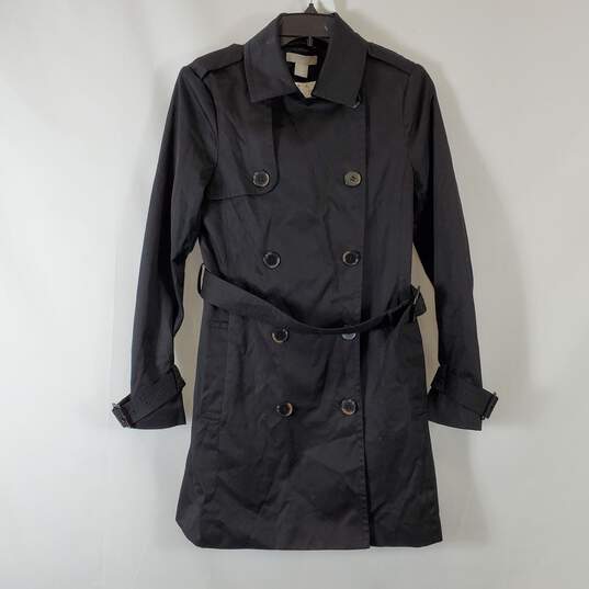 H&M Women's Black Trench Coat SZ 4 NWT image number 1