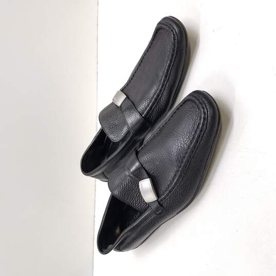 Buy the Calvin Klein Men's Heron Black Leather Loafers Size 11.5 ...