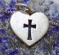 James Avery Sterling Silver Cross Cut Out Heart Pendant Necklace 3.5g image number 7