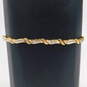 14K Yellow Gold 1.04 CTTW Baguette Diamond Tennis Bracelet 8.6g image number 3
