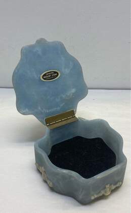 Vintage Incolay Blue Stone Hinged Jewelry Keepsake Box alternative image