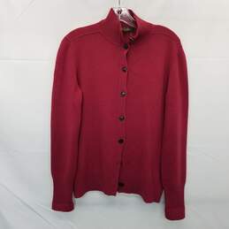 Loro Piana Baby Cashmere Red Button Up Sweater Size 44