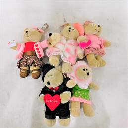 Starbucks Bearista Bears Lot of 5 Valentine Be Mine Pink Puppy Flower