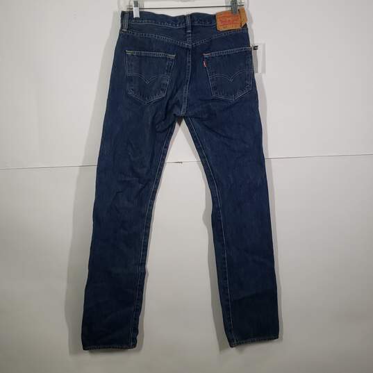 Mens 501 Dark Wash 5-Pocket Design Denim Straight Leg Jeans Size 30X34 image number 2