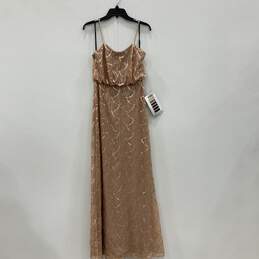 NWT Sorella Vita Womens Rose Gold Sequin Sleeveless Long Maxi Dress Size 10