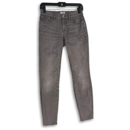 Womens Gray Denim Medium Wash 5-Pocket Design Skinny Leg Jeans Size 26