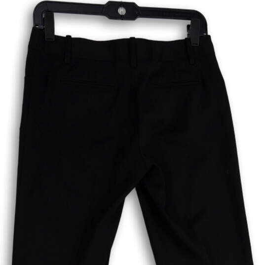 Womens Black Flat Front Pocket Stretch Straight Leg Dress Pants Size 2 image number 4