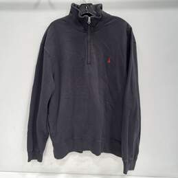 Polo Ralph Lauren Men's Black Cotton LS 1/4 Zip Pullover Sweater Jacket Size  XL