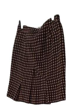 Womens Brown Acrylic Diamond Flat Front Mini Skirt Size 6 alternative image