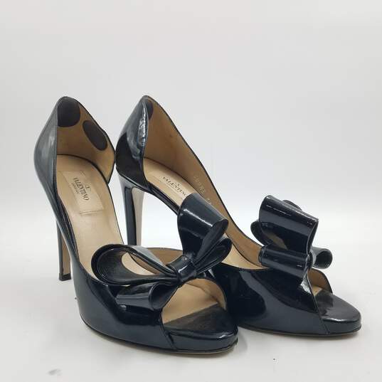 Valentino Garavani Bow D'Orsay Heel Women's Sz.37 Patent Black image number 3