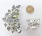 Weiss Clear & Gray Icy Rhinestone Brooch & Clip On Earrings 35.8g image number 5