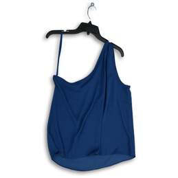 Womens Blue One Shoulder Stretch Casual Pullover Blouse Top Size Large alternative image