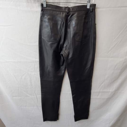 Roberto Cavalli Black Leather Pants Size M image number 2