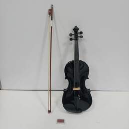 Le Var Black 4 String Violin Model JYVL-E900MB In Case With Bow (Missing A String) alternative image