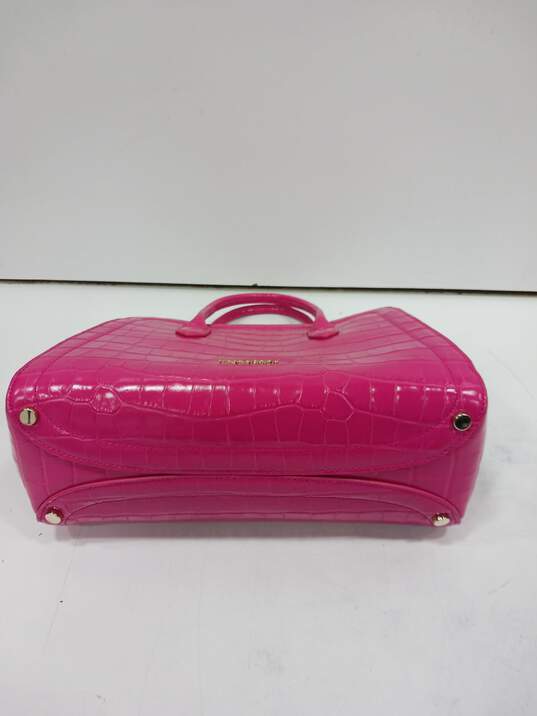 Kate Spade Pink Croc Animal Print Pattern Satchel Style Handbag Purse image number 5