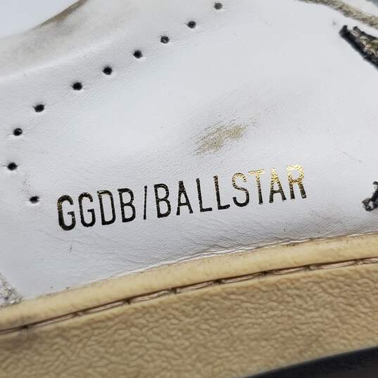 Ballstar Golden Goose White Leather Skateboarding Lace Up Sneakers image number 7