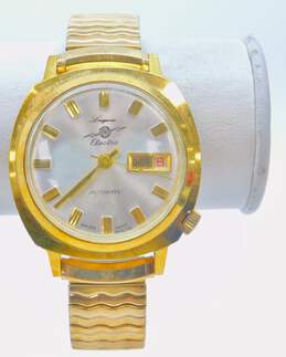 Vintage Longine Electra Datomatic Swiss Movement Gold Tone Watch 68.3g