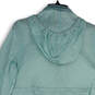 Womens Teal Long Sleeve Drawstring Hooded Full-Zip Jacket Size Medium image number 4