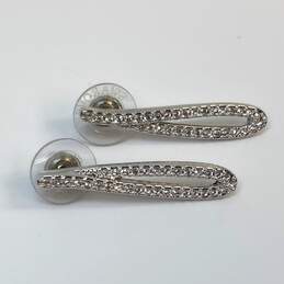 Designer Swarovski Silver-Tone Diamond Pierced Dangle Earrings alternative image