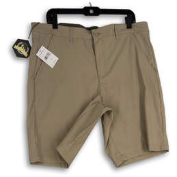 NWT Mens Gray Flat Front Slash Pocket Golf Chino Shorts Size 34