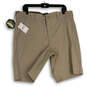 NWT Mens Gray Flat Front Slash Pocket Golf Chino Shorts Size 34 image number 1
