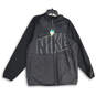 NWT Mens Black Long Sleeve Hooded Full-Zip Windbreaker Jacket Size XL image number 1