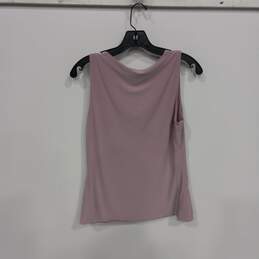 White House Black Market Women's Lavender Tiered Closed V-Neck Blouse Top Size S