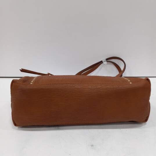 Jessica Simpson Misha Saddle Brown Faux Leather Tote Bag NWT image number 4