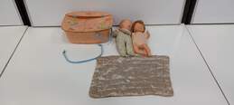 Vintage Amsco Toys Pink Basket Basket w/Dolls and Blanket