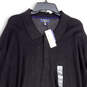 NWT Mens Black Spread Collar Long Sleeve Polo Shirt Size 4XLT image number 3