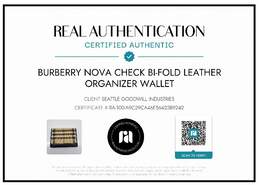 AUTHENTICATED BURBERRY NOVA CHECK 4x3in BIFOLD LEATHER ORGANIZER WALLET