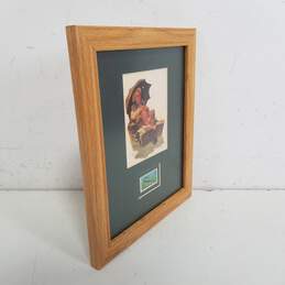 Norman Rockwell - GONE FISHING Print with MUSKELLUNGE 1986 Stamp - Framed Wall Art alternative image