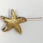 Designer Swarovski Gold-Tone Rhinestone Fashionable Starfish Brooch Pin image number 2