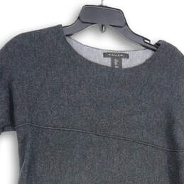 Womens Gray Round Neck Long Sleeve Side Slit Tunic Blouse Top Size S alternative image
