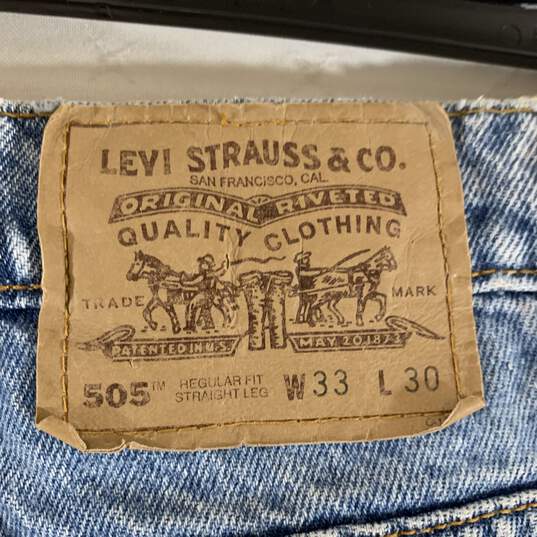 Men's Light Wash Levi's 505 Relaxed Fit Jeans, Sz. 33x30 image number 3