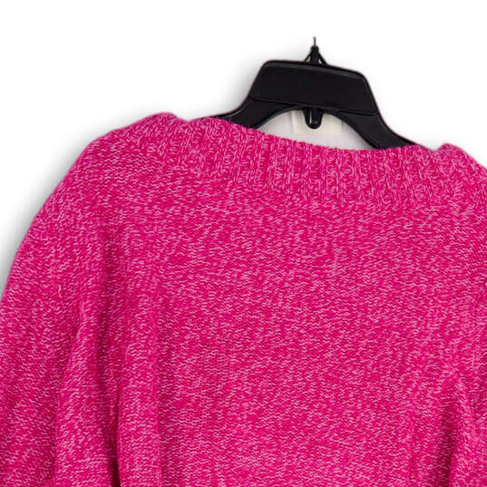 Womens Pink Long Sleeve Knitted Crew Neck Pullover Sweater Size 26/28 image number 4