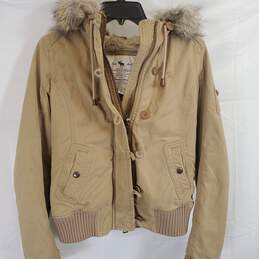 Abercrombie And Fitch Womens Brown Hooded Jacket Sz M alternative image