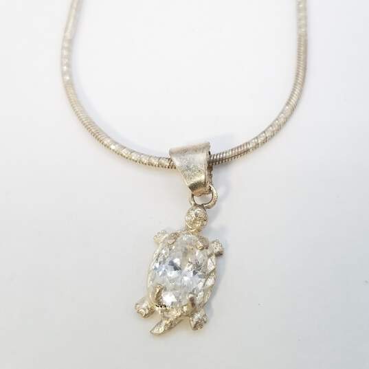Sterling Silver Liquide Silver Multi Gemstone Pendant Necklace Bundle 3 Pcs 13.6g image number 2