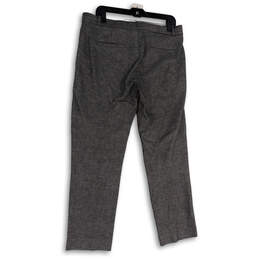 Womens Gray Flat Front Straight Leg Slash Pockets Dress Pants Size 10 alternative image