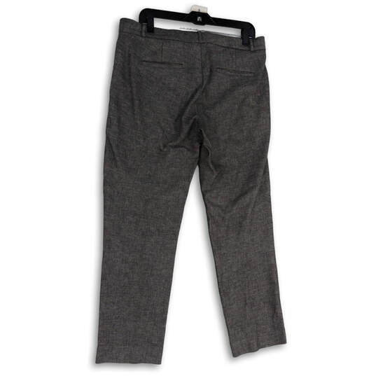 Womens Gray Flat Front Straight Leg Slash Pockets Dress Pants Size 10 image number 2