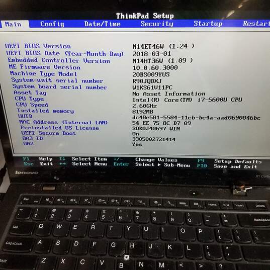 Lenovo ThinkPad X1 Carbon 14in  Intel  i7-5600U CPU 8GB RAM 250GB HDD image number 10