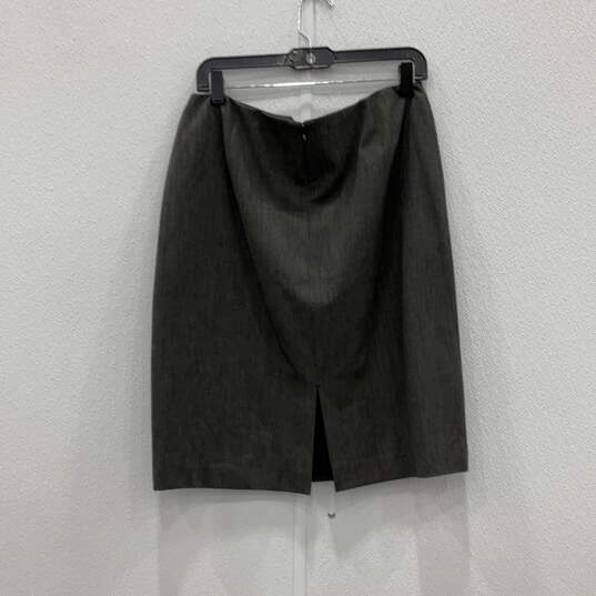NWT Alex Marie Womens Gray Back Zip Flat Front Straight & Pencil Skirt Size 12 image number 2