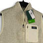 NWT Womens White Fleece Mock Neck Full-Zip Sweater Vest Size 1X Plus image number 3