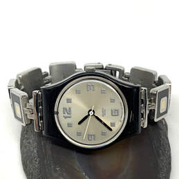 Designer Swatch Silver-Tone Swiss Menthol Tone Link Bracelet Wristwatch