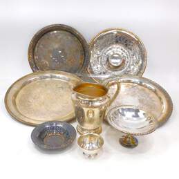 Vintage Silver Plate Trays Bowls Pedestal Dish Avon Rogers Pitcher