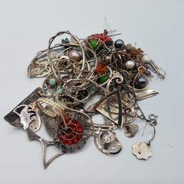 Tested 925 Sterling Silver Jewelry Scrap Lot with Stones - 140.69g