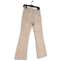 Womens Beige Denim Light Wash Stretch Pockets Bootcut Leg Jeans Size 28R alternative image