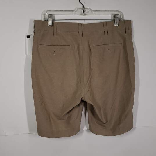 Mens Regular Fit Flat Front Belt Loops Slash Pockets Chino Shorts Size 34 image number 2